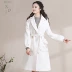 Mua 1 tặng 1 Pháo hoa mùa đông hot quần áo nữ 2018 áo mới thời trang thắt lưng thêu áo khoác cardigan áo khoác dài hàn quốc Accentuated eo áo