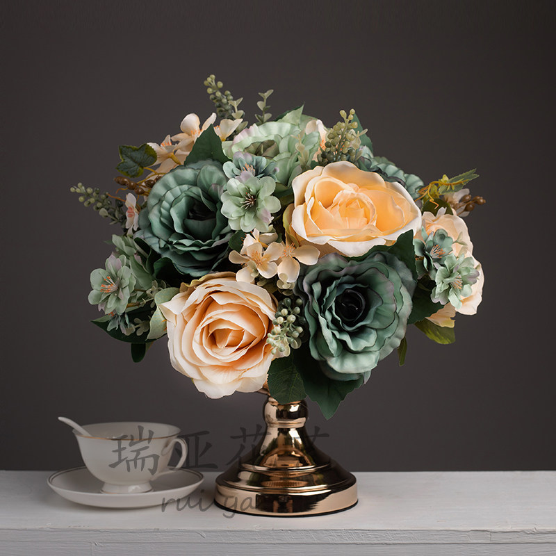 High-end Nordic simulation flower fake flower silk flower porch hotel living room porch bedroom coffee table ornaments decorative flower art