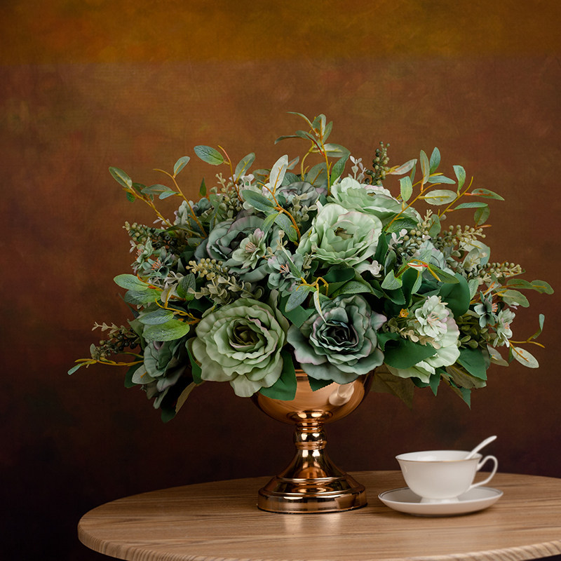 European-style high-end retro fake flower simulation flower set living room bedroom decoration decoration flower table table flower arrangement flower