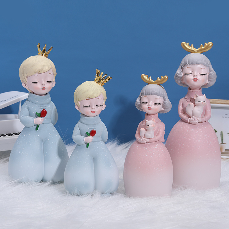 European-style modern couple models Luya princess prince couple ornaments home desktop decoration wedding Valentine's Day gift