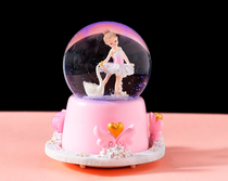 Music Box Swivel Dancing Princess Birthday Gifts Send Girls Girlfriends Children Princess Girl Hearts Floats Snow Crystal Balls