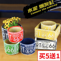  American retro industrial feng shui mud ashtray personality creative office decoration Bar cafe soft decoration