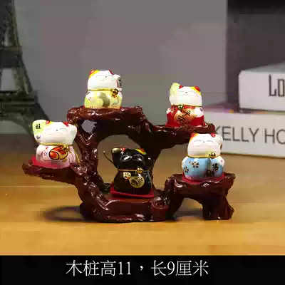 Mini desktop cute Japanese small fortune cat opening gift cash register counter living room home car living room decoration