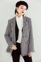 Brother of the Gothic new 2021 Winter Stream Subian Thousand Bird Gnog Small Fragrant Wind Long Sleeve Suit Jacket Woman 1400309