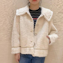 2021 Amasch New special winter white lamb wool small fragrant wind short coat 5401028-1382061-001