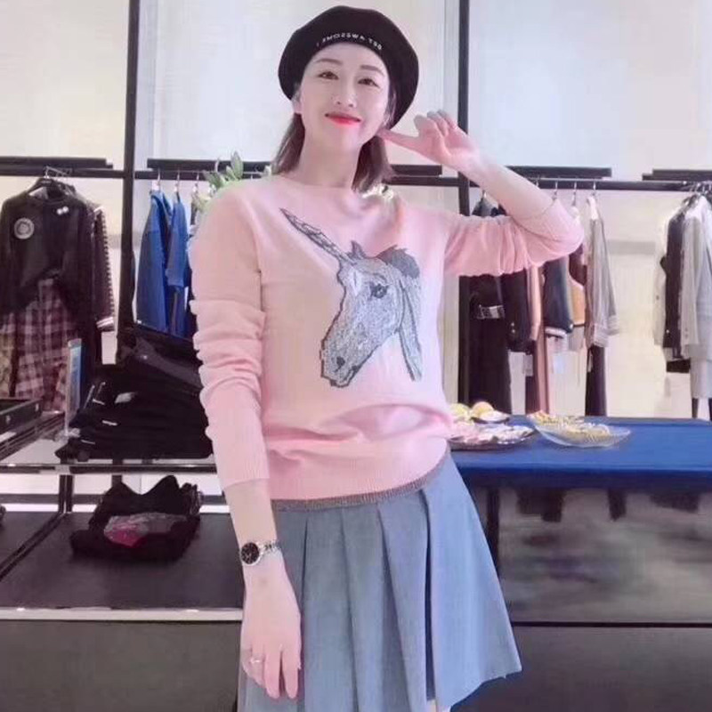 Brother's new 2022 spring women's dress unicorn knit sweater 1399312-7t01865-005