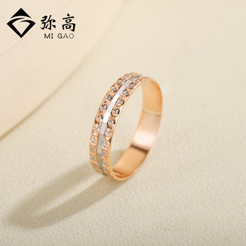 Mi gao 18k rose gold ring women's ring k gold