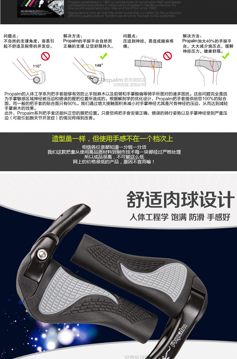 Poignées de vélo PROPALM - Ref 2352132 Image 4