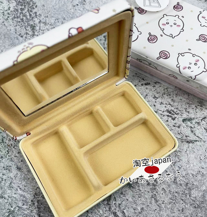 Зеркало 现货 日本代chiikawa吉伊卡哇小八乌萨奇便携化妆镜收纳盒梳子