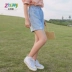 Quần cho bé gái mùa hè 2020 quần short denim kiểu tây rộng rãi mới của trẻ em, quần âu mỏng dành cho trẻ em lớn, mặc ngoài - Quần jean