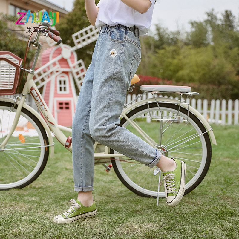 Girl's jeans CUHK Scout spring autumn smoke pipe pants 2022 new autumn children's elastic 90% Pants Tide