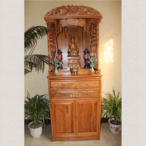 Classic vertical niche Solid wood Buddhist niche God of Wealth niche Standing cabinet Cabinet set Offering table Buddhist niche design can be customized