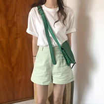  Pure cotton short-sleeved t-shirt womens summer 2021 new ins net red loose top Korean version of the body size plus size bottoming shirt