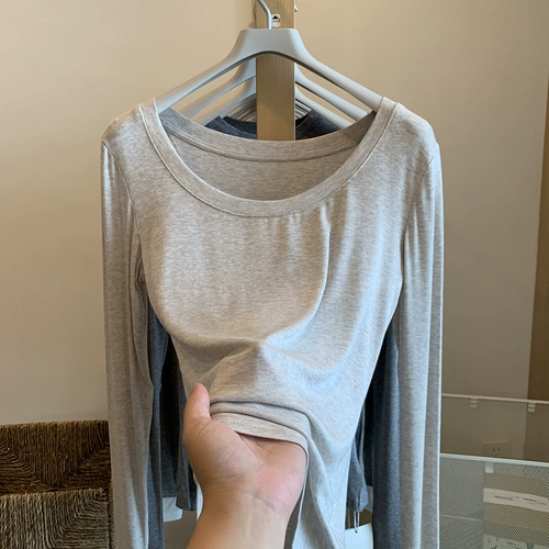 Базовый приятный телу шерстяной лонгслив, осенний, высокий воротник, облегающий крой