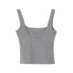 Suseyiku square neck backless threaded short design camisole women's 2024 new versatile sleeveless top