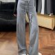 Suseyiku~ American Style Autumn Lazy Style Drapey Pants Knitted Casual Pants Loose Straight Leg Slimming Floor-Length Pants for Women