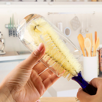 Japan KM Cup brush bottle brush kitchen cleaning brush bottle brush bottle brush bottom brush pot brush short handle wash cup brush tea cup glass brush