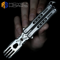 MOYEWORKS sharp shark EDC titanium alloy comb Dining Fork Beauty Work Knife Hellcat Old Nine Versatile Outdoor Throwcomb