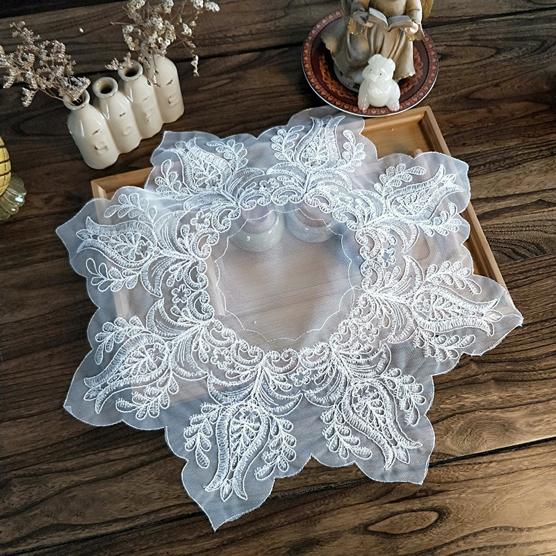 Eurostyle Lace Mesh Yarn Tea Tray Tea Set Multipurpose Cover Towels Phone Microwave notebook Terrace electric Brain Dust Cloth Napkin-Taobao