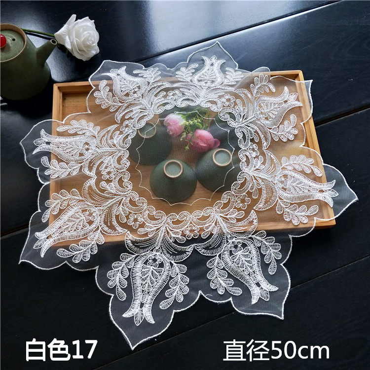 European-style lace more with square lid towel tea tray tea set microwave oven rice cooker universal lid towel dustproof cloth western napkin