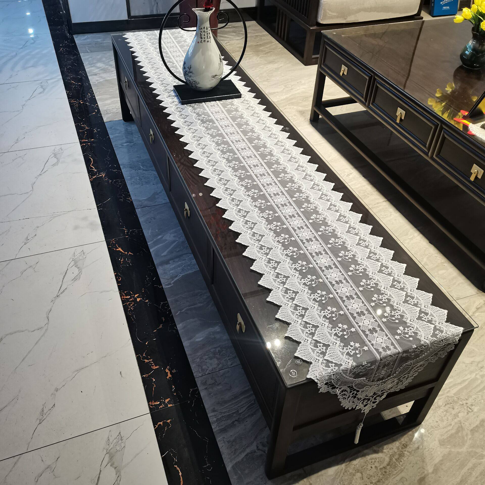 Table flag tea table cushion light luxury high-end lace simple modern Chinese tea table cover cloth TV cabinet dressing table table cloth