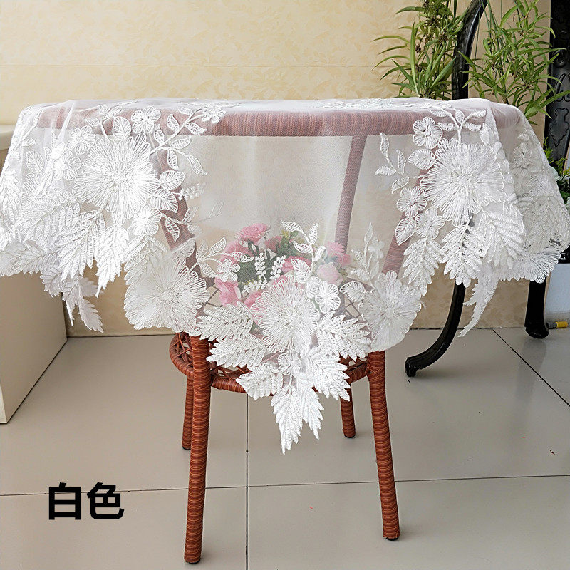 Eurostyle Lace Embroidered Tablecloth Table Flag Tea Table Dining Cabinet Makeup Desk Anti-Dust Cloth Microwave Multifunction Cover Towels