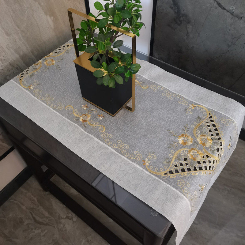 Eurostyle retro long strip extravagant table flag table cloth bunk bed head cabinet five bucket cabinet dust cover cloth tea table decoration towels table cushion