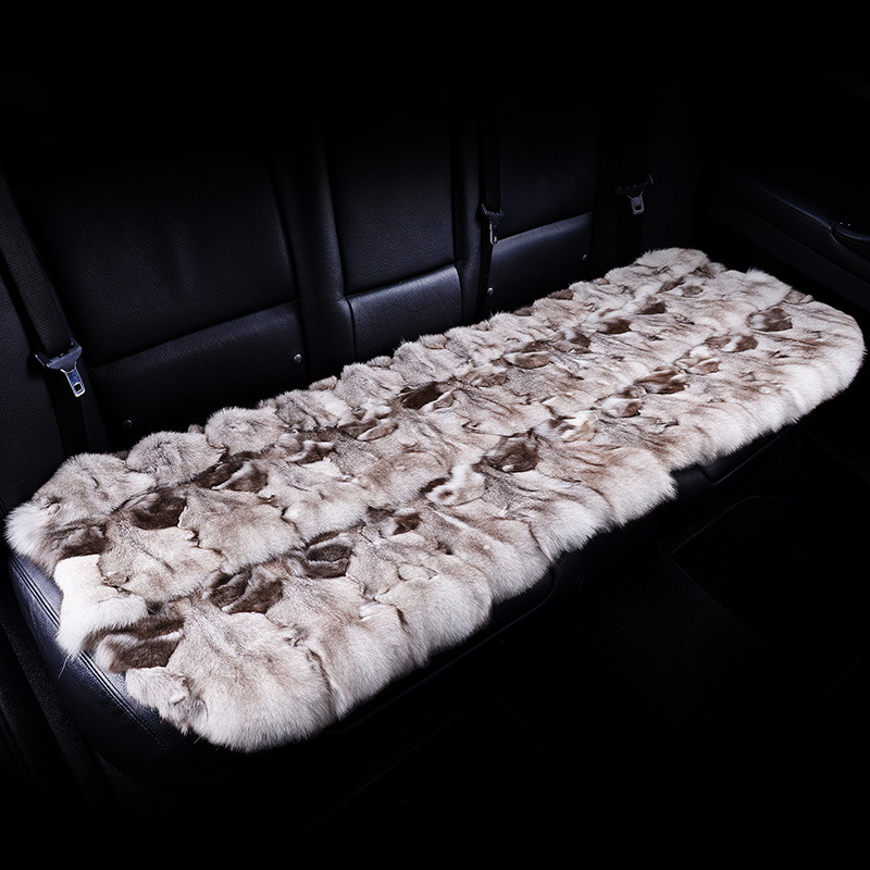 Winter car seat cushion rear strip no binding single fox fur no backrest Rex rabbit long wool net red seat cushion