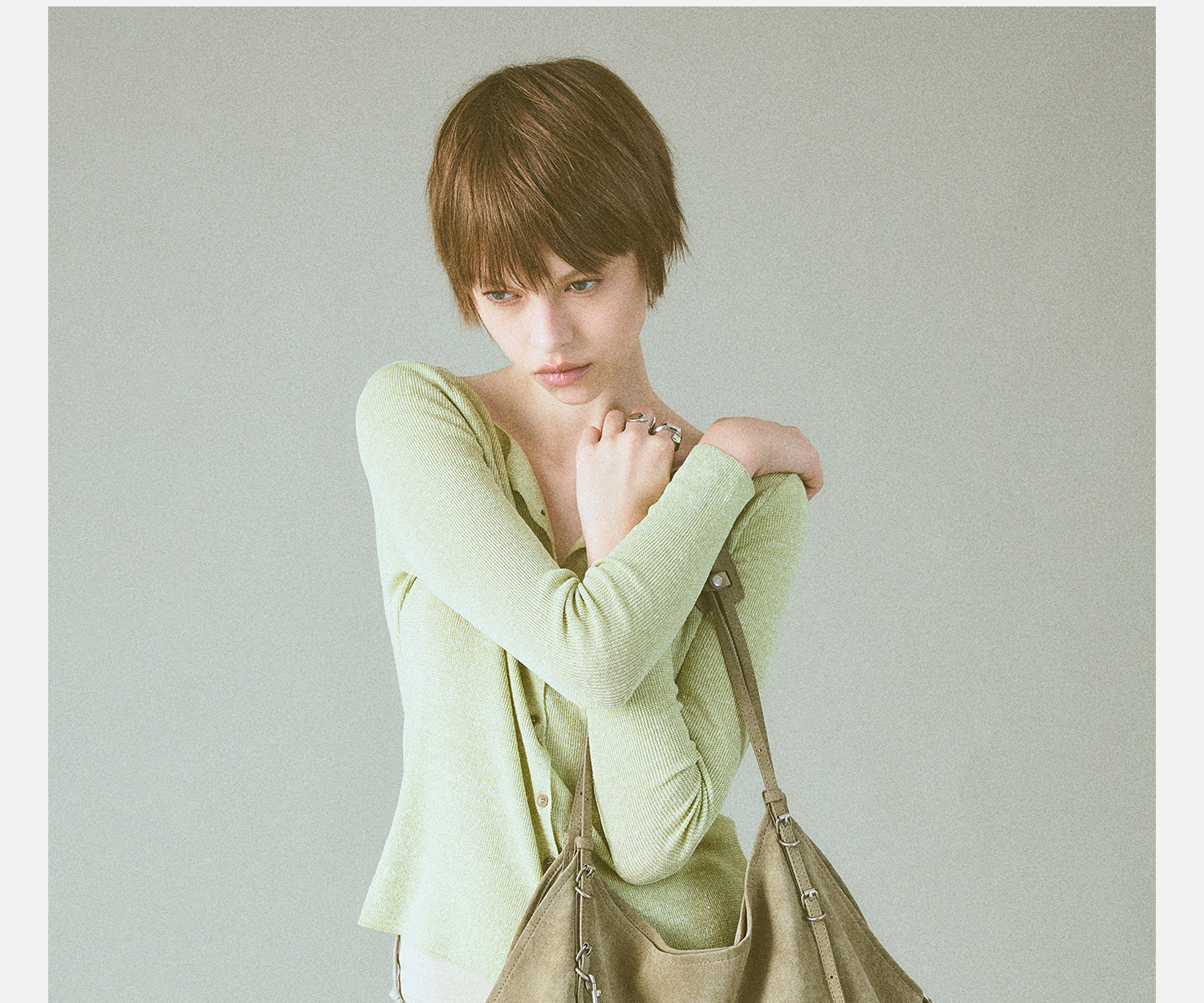 JACD Magnetic Snap Leather Tote Bag