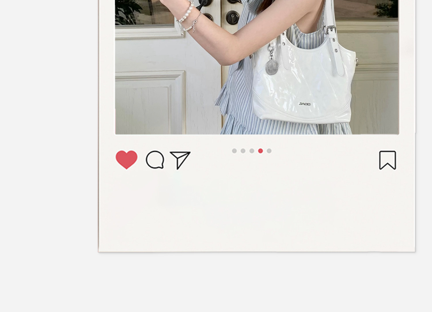 JACD White Quilted Synthetic Leather Crossbody Bag