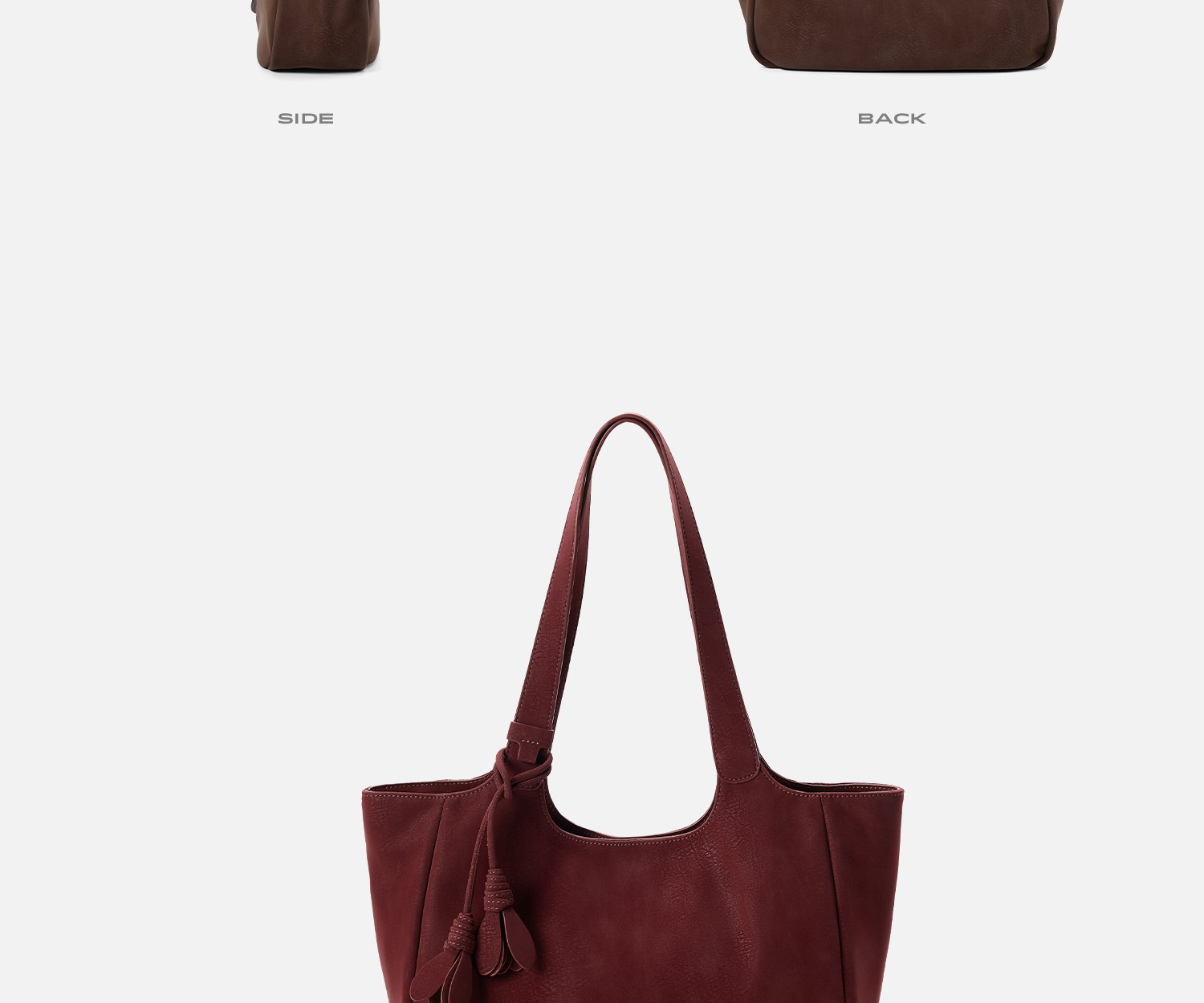 JACD Faux Leather Magnetic Snap Tote Bag