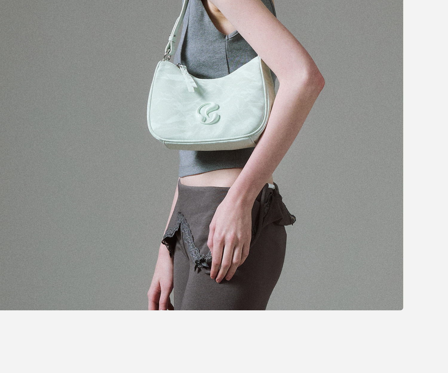JACD Faux Leather Zip-Top Underarm Bag