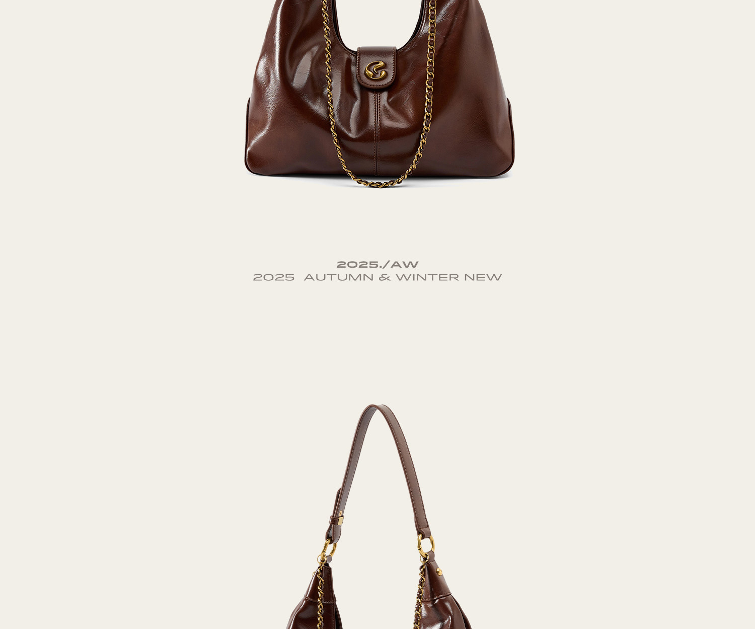 JACD Faux Leather Zip-Top Hobo Underarm Bag