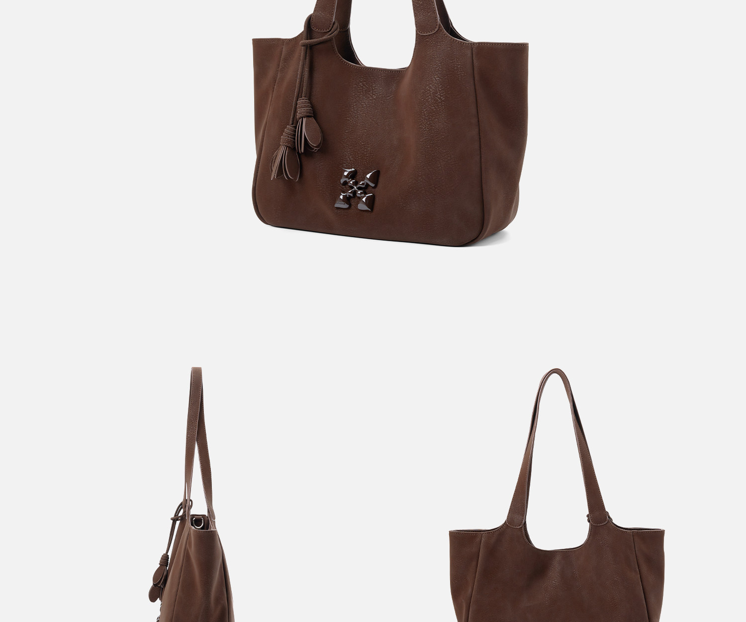 JACD Faux Leather Magnetic Snap Tote Bag