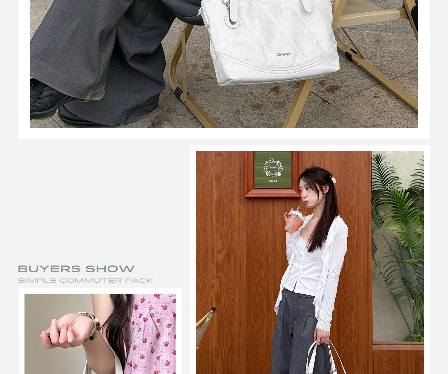 JACD White Quilted Synthetic Leather Crossbody Bag