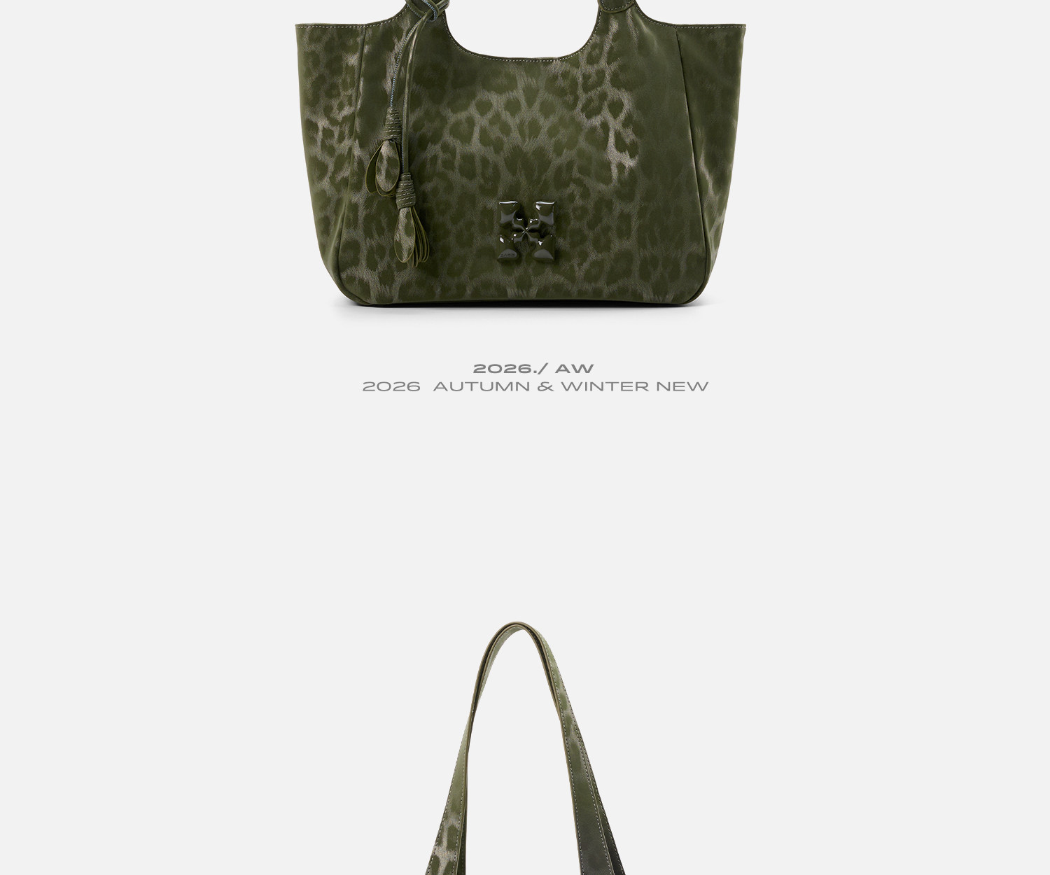 JACD Leopard Print Magnetic Snap Shoulder Bag