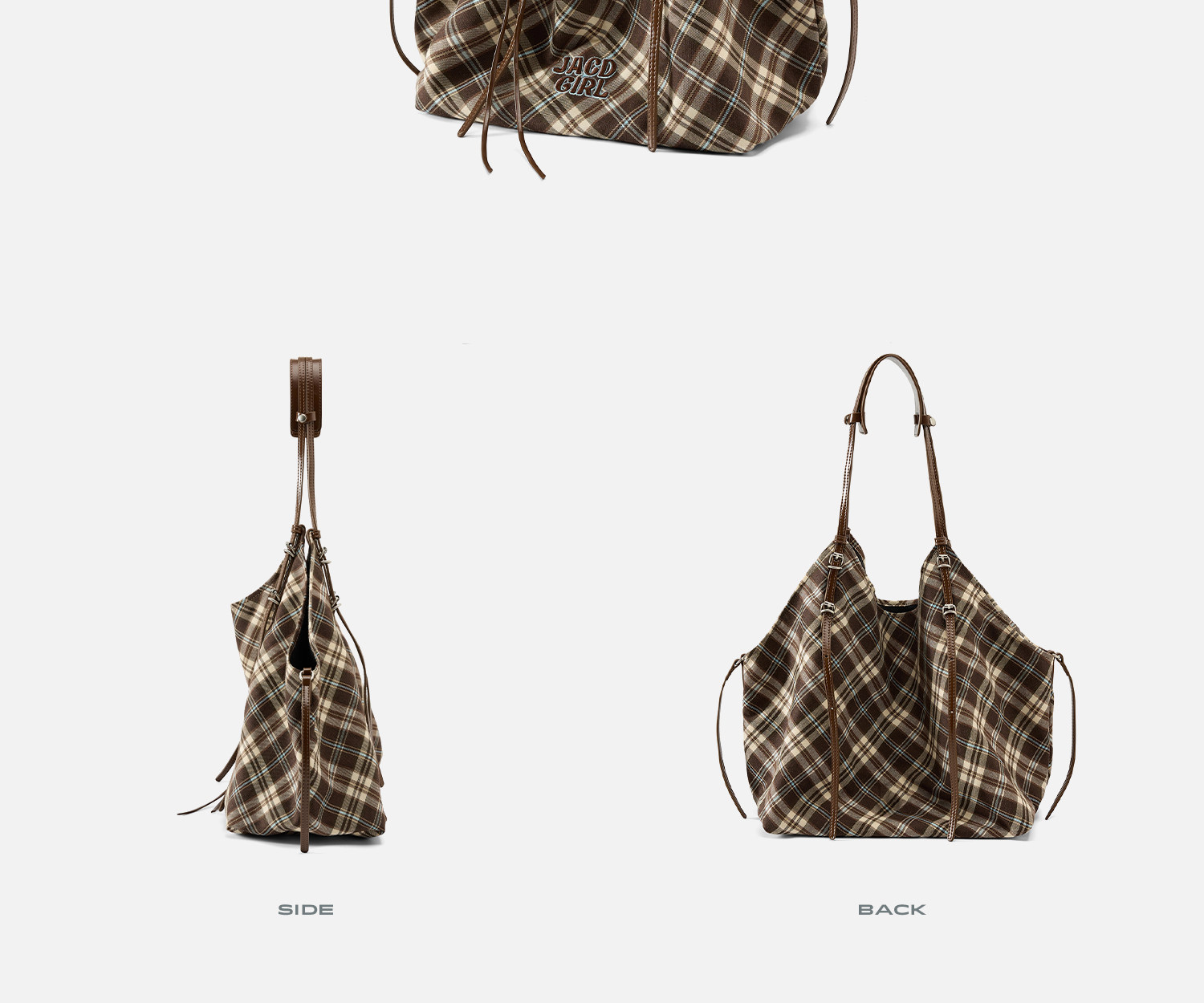 JACD Magnetic Snap Leather Tote Bag