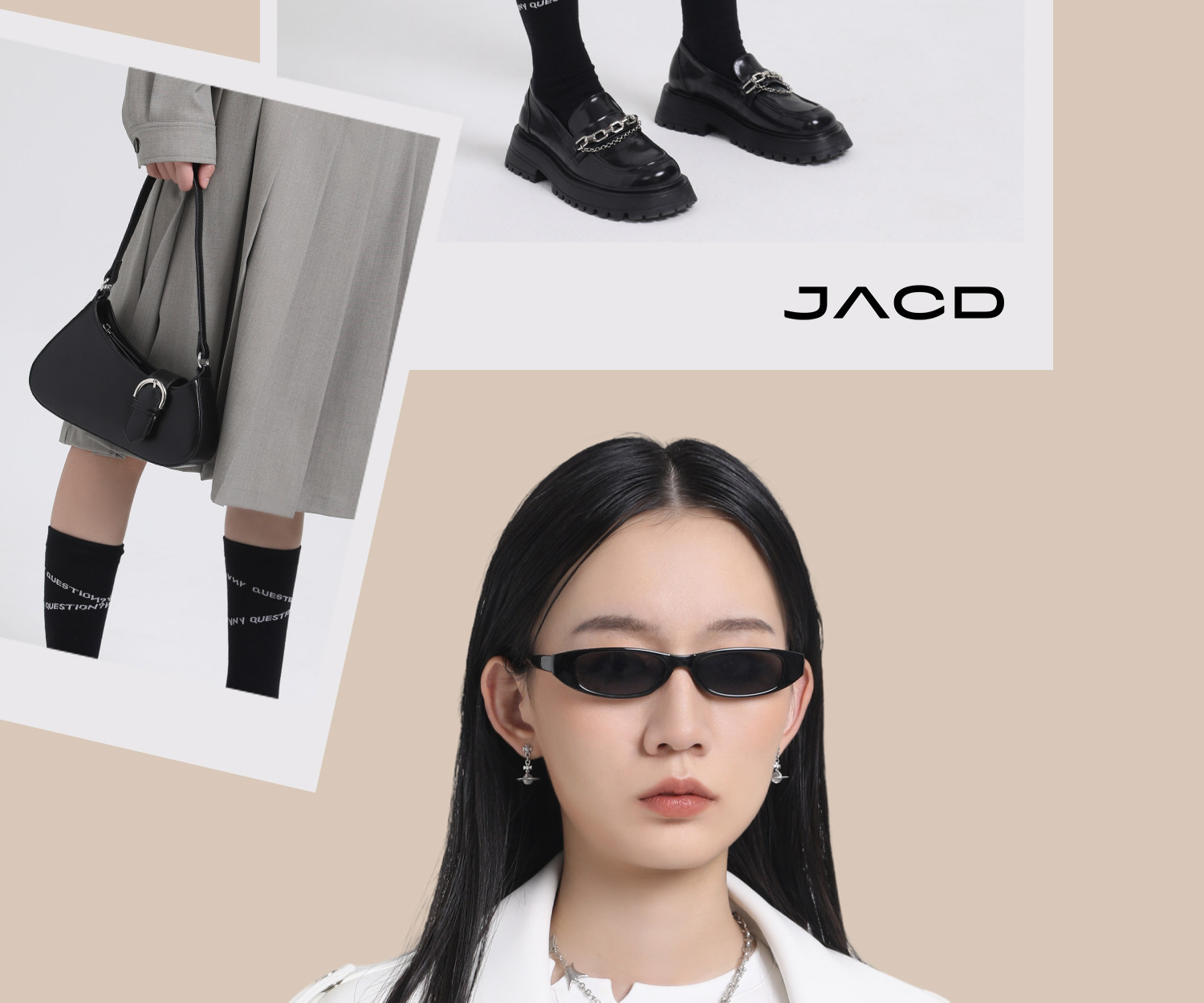 JACD Black Faux Leather Zip-Top Underarm Bag