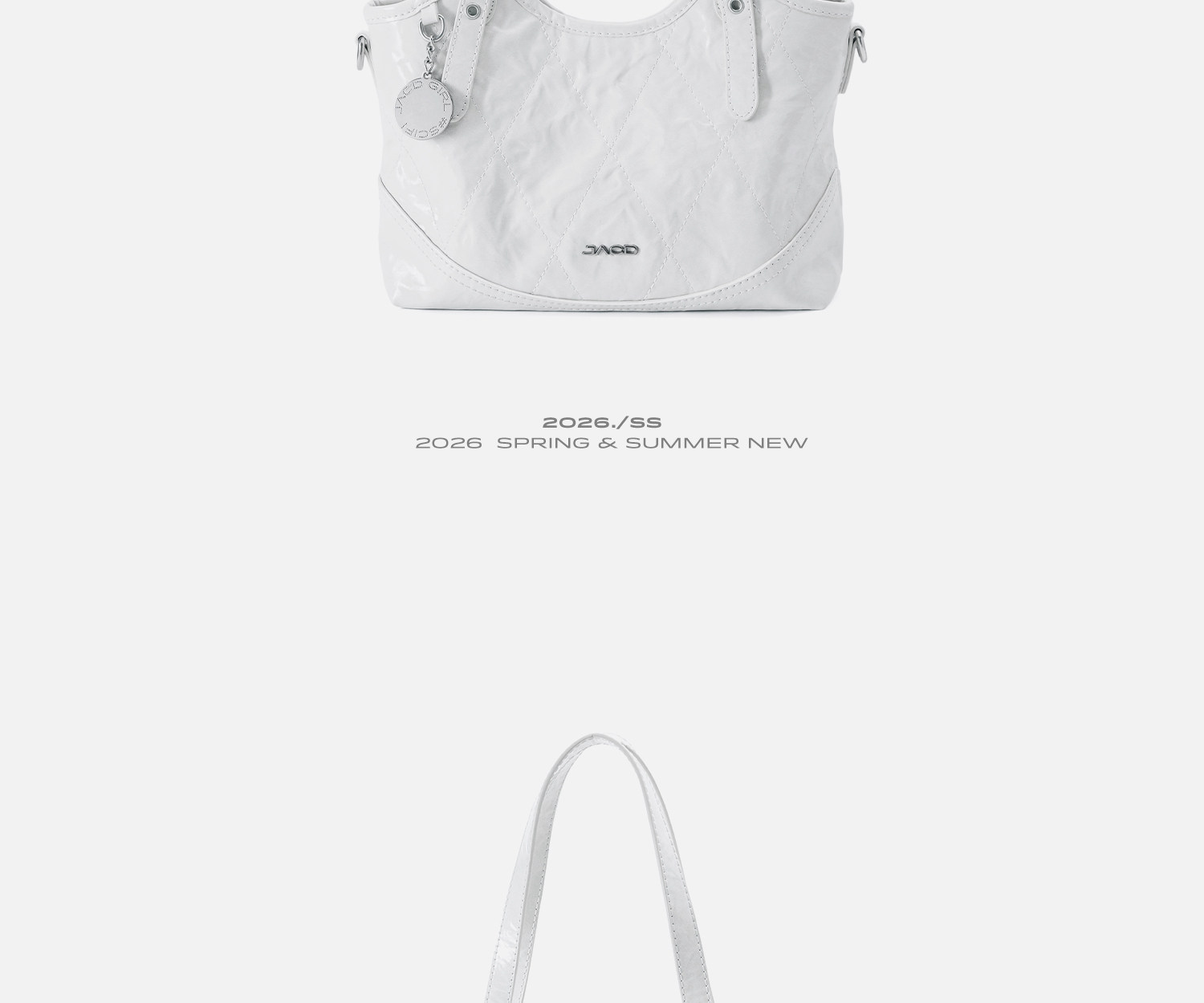 JACD White Quilted Synthetic Leather Crossbody Bag