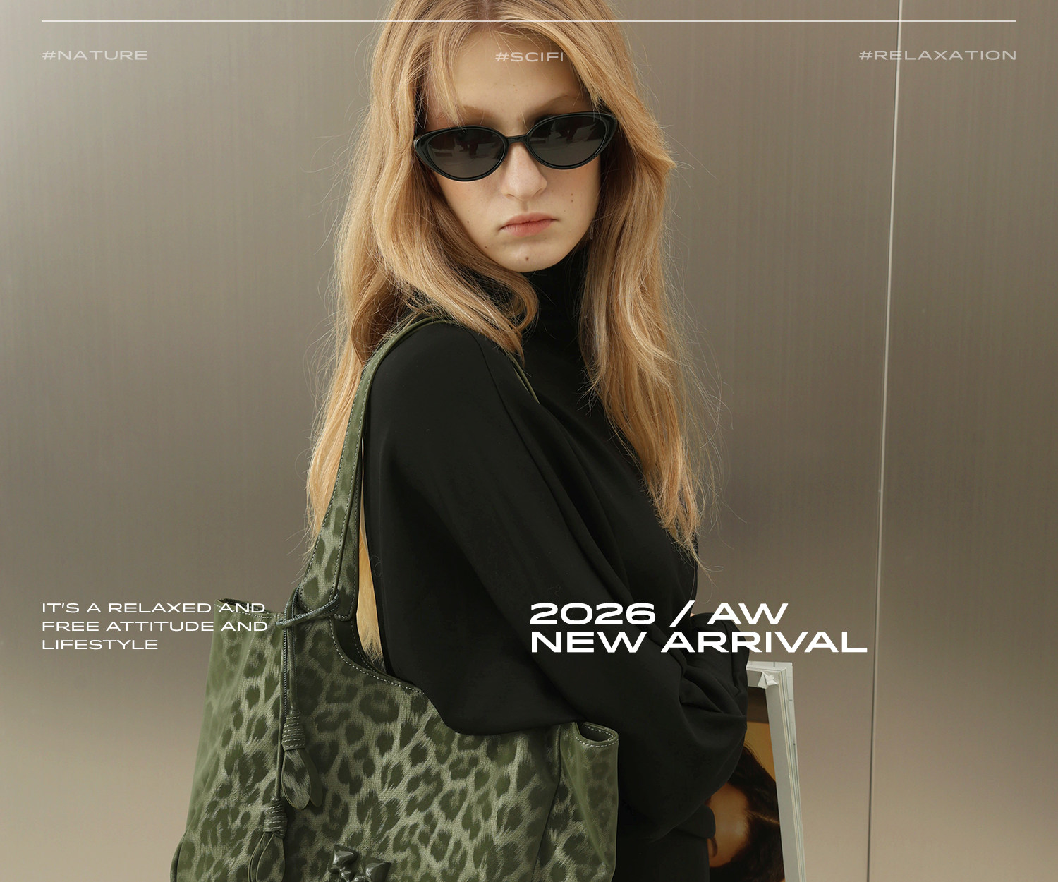 JACD Leopard Print Magnetic Snap Shoulder Bag