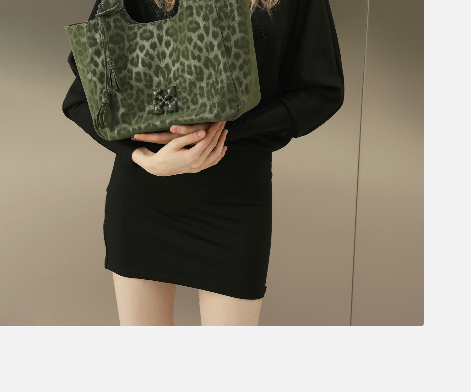 JACD Leopard Print Magnetic Snap Shoulder Bag