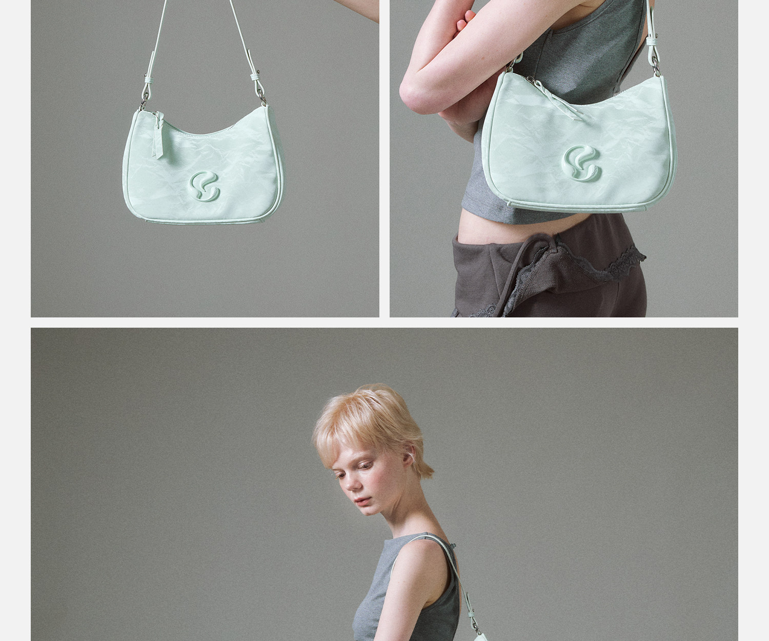 JACD Faux Leather Zip-Top Underarm Bag