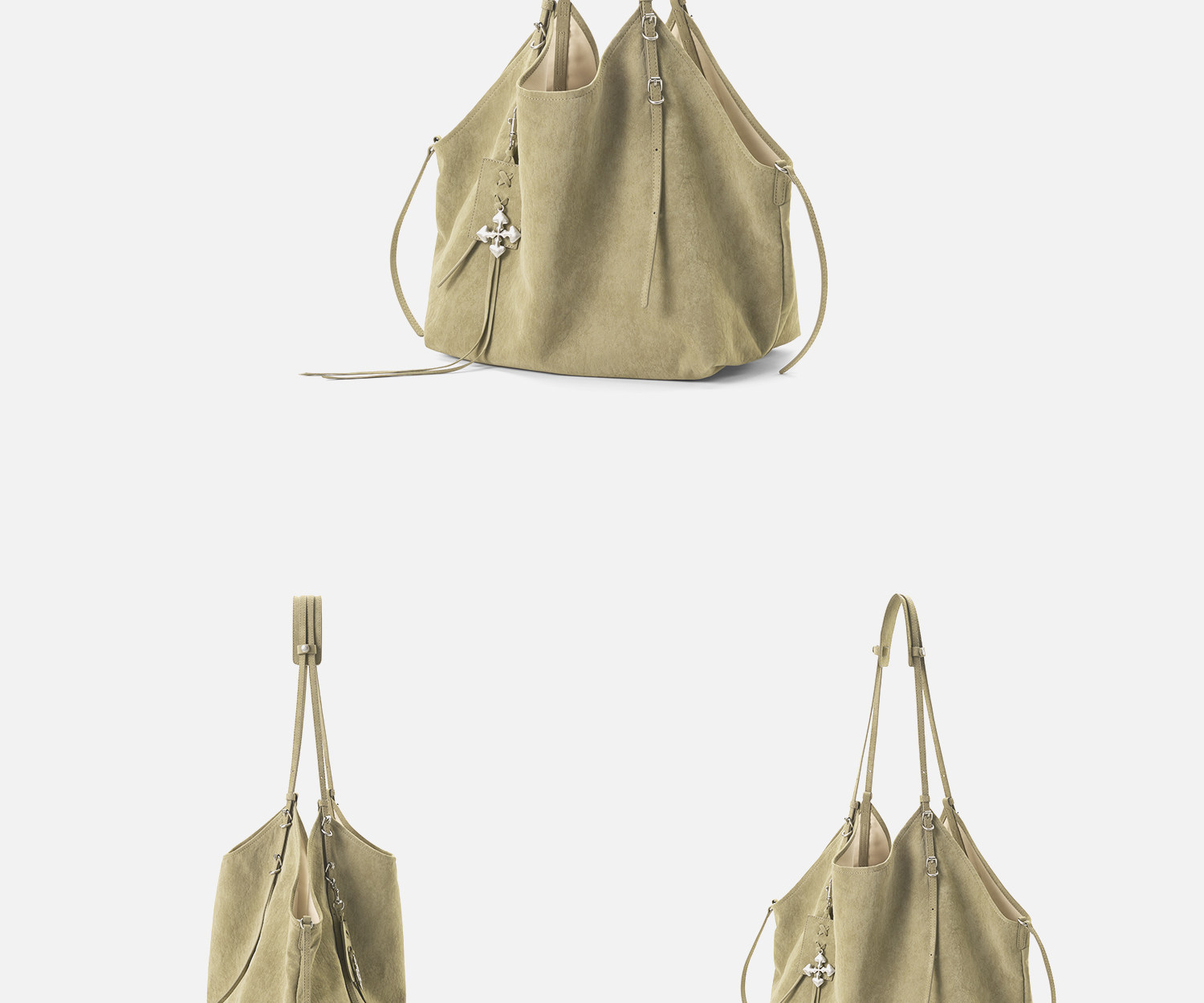 JACD Magnetic Snap Leather Tote Bag