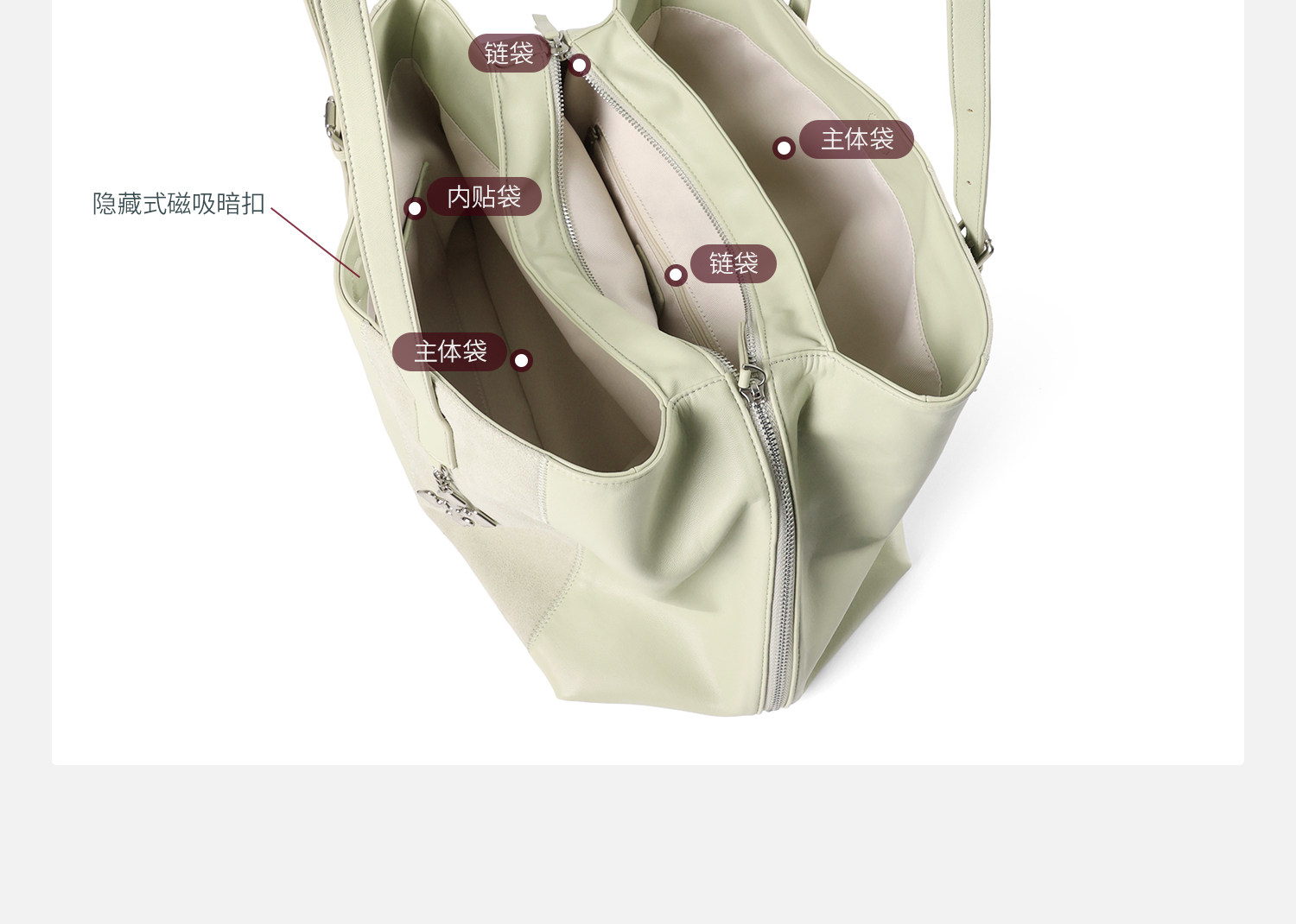 JACD Cardamom Green Leather Tote Shoulder Bag