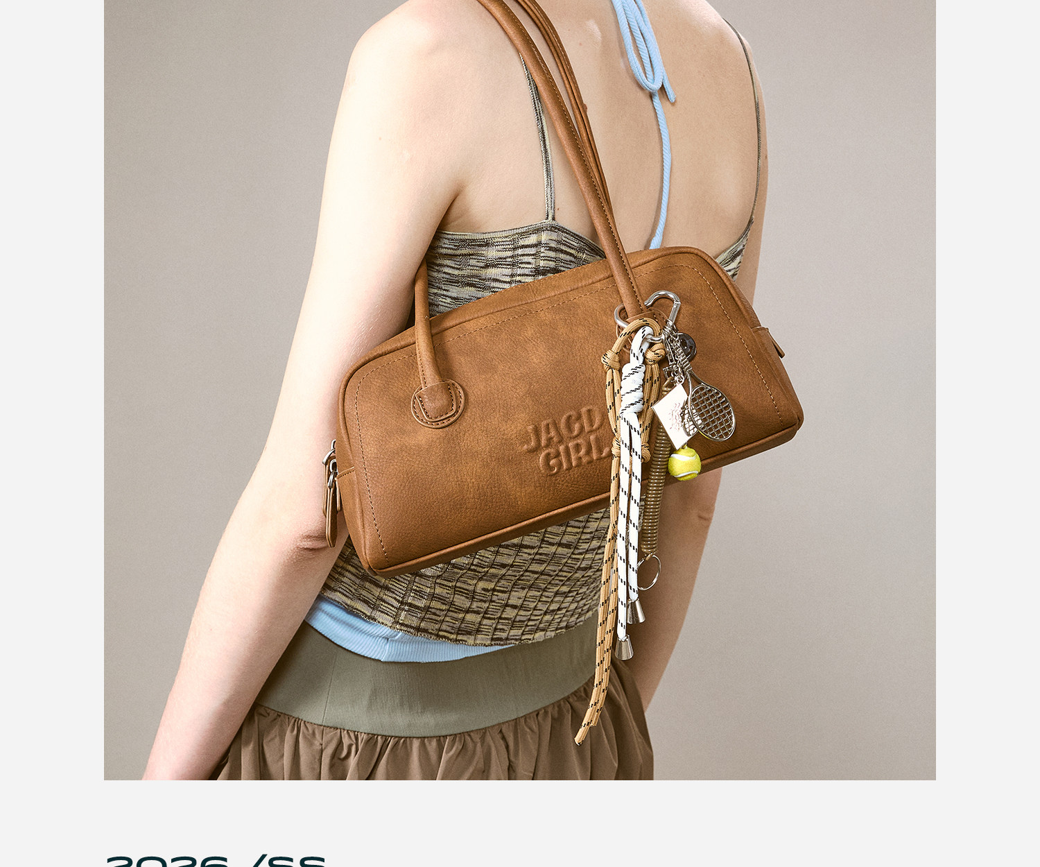 JACD Cinnamon Brown Faux Leather Zip-Top Bowling Bag