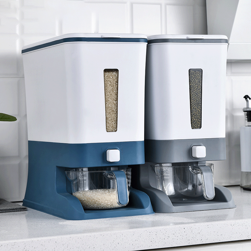 Insect-proof and moisture-proof sealed rice bucket for kitchen household thickened food-grade press out rice multi-functional rice storage artifact