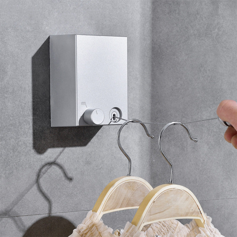 Invisible clothesline outdoor perforated steel wire ultra-strong load-bearing shrink room wall-mounted balcony clotheshorse