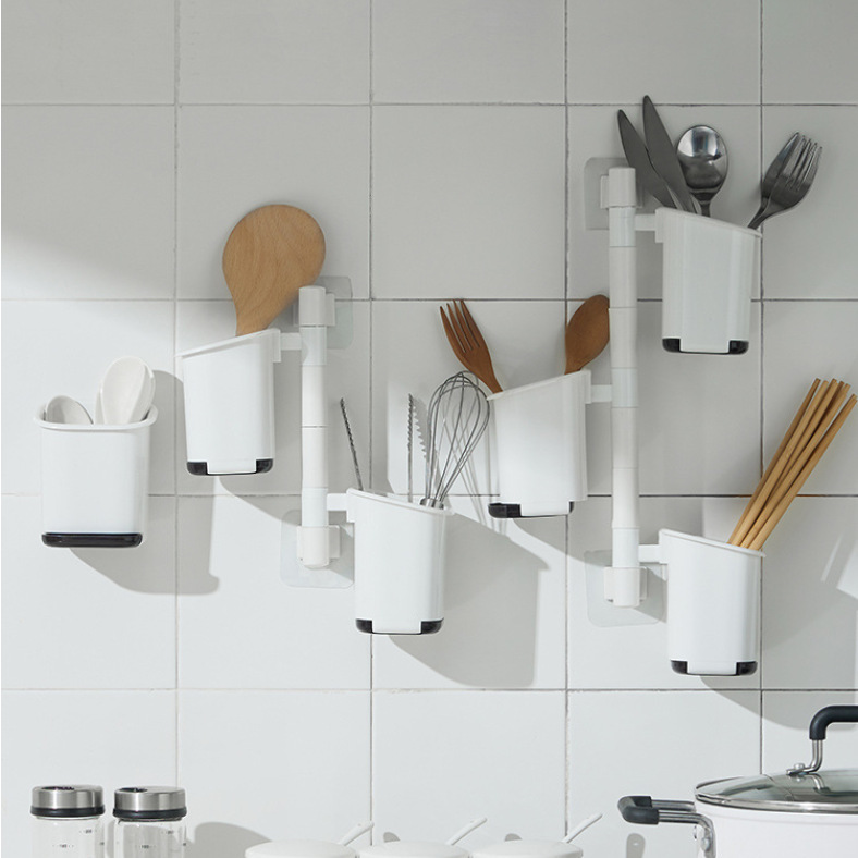 New chopstick cylinder wall-mounted free-to-use domestic drain multifunction rotary shelve kitchen special containing box
