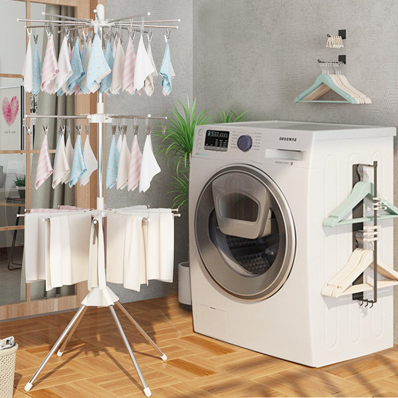 Children floor clothes hangers Home hanging clothes Vertical multi-clamp baby special multifunctional baby clothes hangers