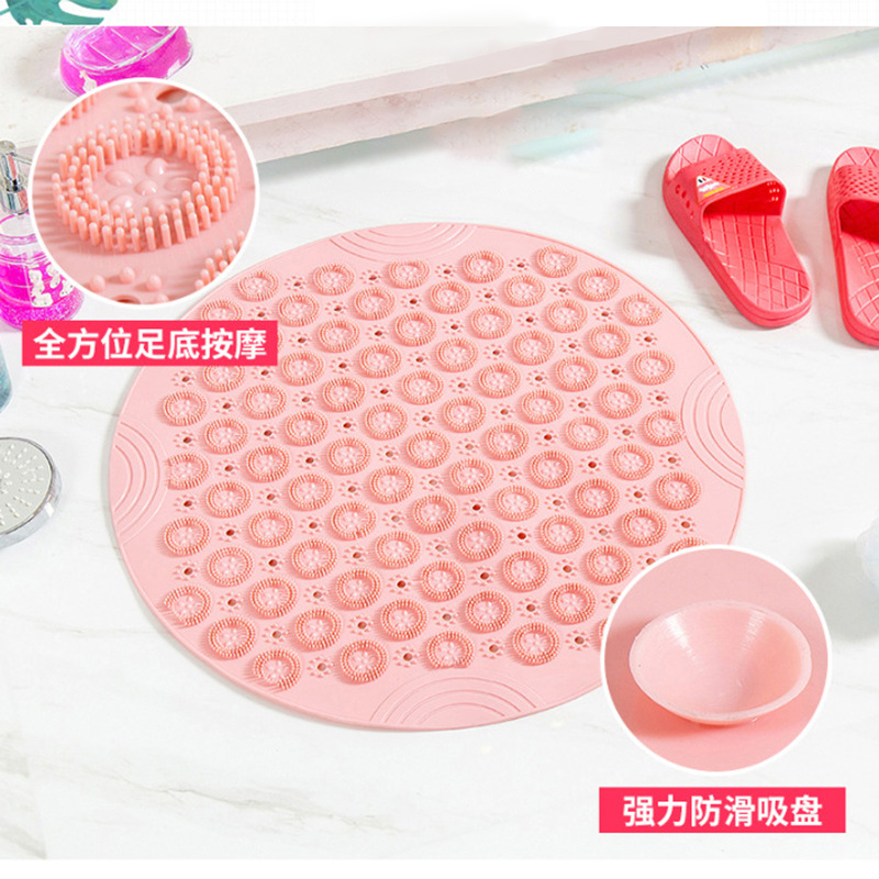 Bathroom Anti-Slip Mat Shower Child Absorbent Ground Mat Hollowed-out Anti-Fall Home Bath Silicone Bathrobe Bathroom Massage Footbed